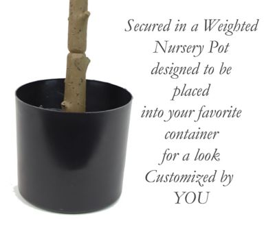 Image showing  48 in. Artificial Green Fiddle Leaf Tree in a Black Matte Planter Pot