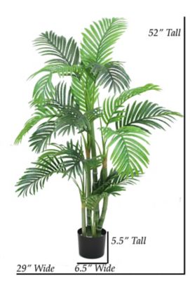 Image showing  51 in. Artificial Golden Palm Tree in Black Matte Planter Pot