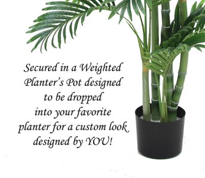 Image showing  51 in. Artificial Golden Palm Tree in Black Matte Planter Pot