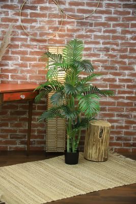 Image showing  51 in. Artificial Golden Palm Tree in Black Matte Planter Pot