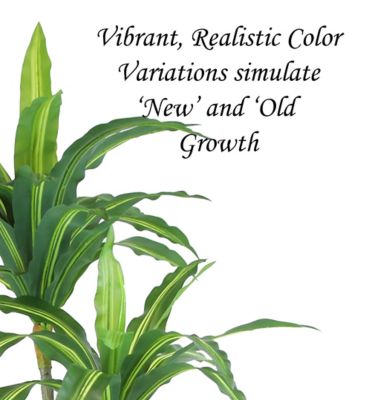 Image showing  48 in. Artificial Variegated Dracaena Plant in Black Matte Planter Pot