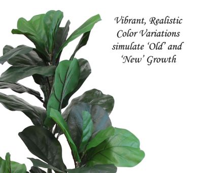Image showing  48 in. Artificial Fiddle Leaf Tree in Black Matte Planter Pot