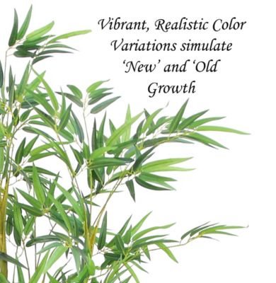 Image showing  60 in. Artificial Real Touch Bamboo Tree in Black Matte Planter Pot