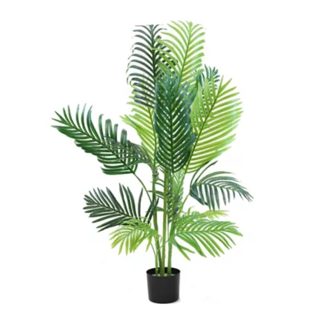 The Mod Greenhouse 48" Areca Palm Tree in Matte Black Planter Artificial Plants & Flowers