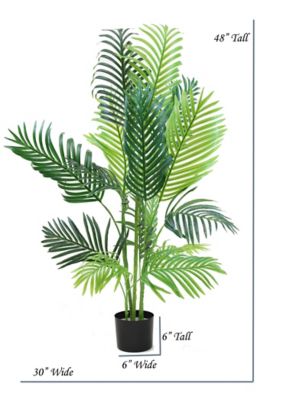 Image showing  48 in. Areca Palm Tree in Black Matte Planter Pot