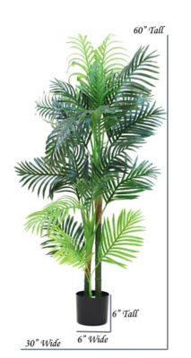 Image showing  59 in. Areca Palm Tree in Black Matte Planter Pot