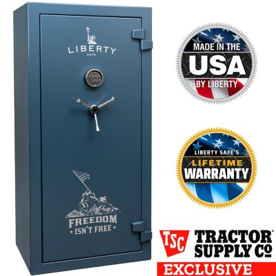 New! Liberty Safe Freedom Isn't Free Blue 30 Gun E-lock Gun Safe