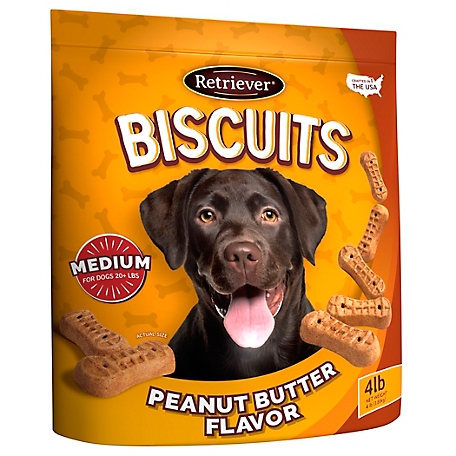 Retriever Peanut Butter Flavor Dog Biscuit Treats, 4 lb.