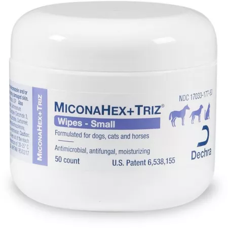 Dechra MiconaHex+Triz Wipes 50 ct Waterless Bath & Wipes