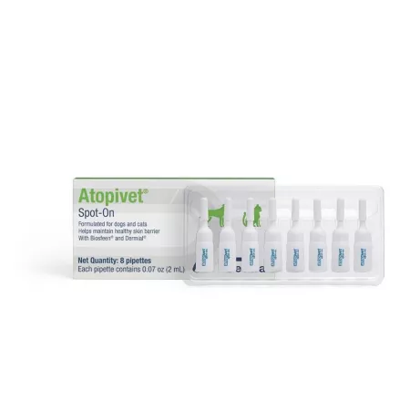 Dechra Atopivet Spot-On 8 pipettes of 2 mL Dog Flea & Tick Topical Treatments