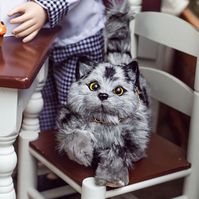 Image showing  Realistic Grey Striped Kitty Cat Pet for 18 in. Dolls