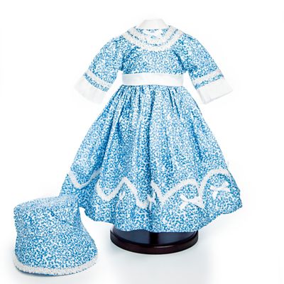 The Queen's Treasures 1800's Style Blue Dress Gown and Hat for 18 in. Dolls