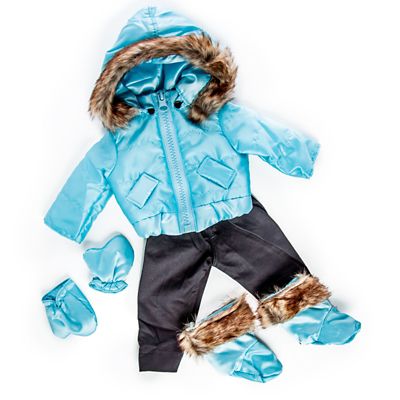 Image showing  Complete 6 pc. Blue Ski Wear Clothes for 18 in. Dolls