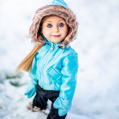 Image showing  Complete 6 pc. Blue Ski Wear Clothes for 18 in. Dolls