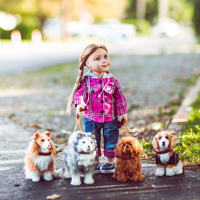 Image showing 6 th The Queen's Treasures Collie Puppy Dog with Leash and Collar for 18 in. Dolls