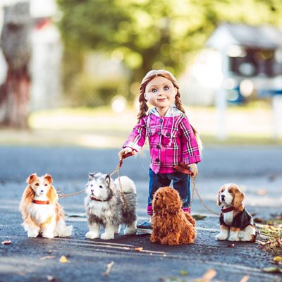 Image showing 6 th The Queen's Treasures Labradoodle Puppy Dog Pet with Leash and Collar for 18 in. Dolls