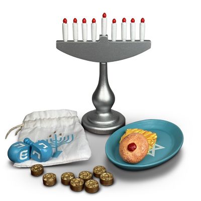 Image showing  22 pc. Hanukkah Play Accessory and Food Set for 18 in. Dolls