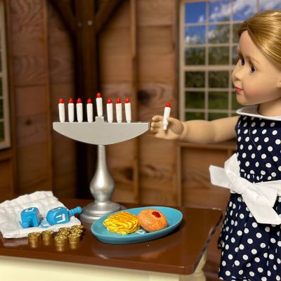 Image showing  22 pc. Hanukkah Play Accessory and Food Set for 18 in. Dolls