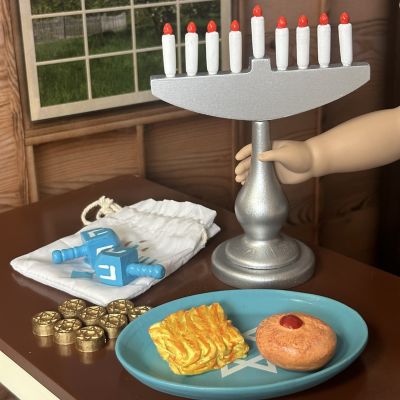 Image showing  22 pc. Hanukkah Play Accessory and Food Set for 18 in. Dolls