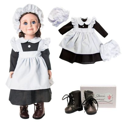 The Queen's Treasures 6 pc. Kitchen Maid Clothing Outfit with Boots for 18 in. Dolls