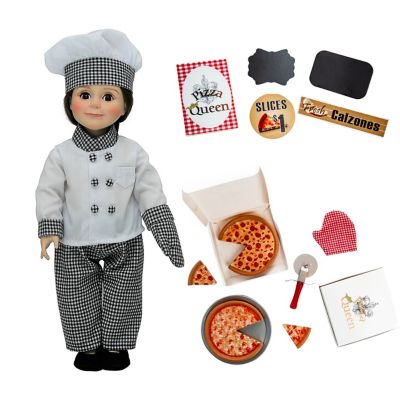 The Queen's Treasures 20 pc. Pizza Party Chef Outfit with Pizza's and Accessories for 18 in. Dolls