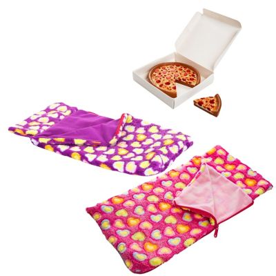 The Queen's Treasures 4 pc. Sleeping Bag Set with Pepperoni Pizza for 18 in. Dolls