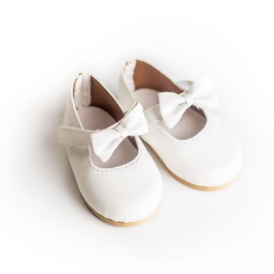 Image showing  White Dress Shoes with Bow Detail and Shoe Box for 18 in. Dolls