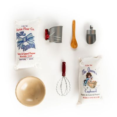 Image showing  Vintage Kitchen Baking Tool Set And Food for 18 in. Dolls, 7 pc.