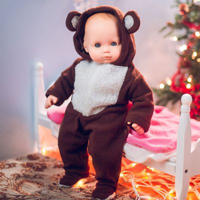 The Queen's Treasures Brown and White Bear Sleeper Pajama Clothes Intended for 15 in. Bitty Baby Dolls