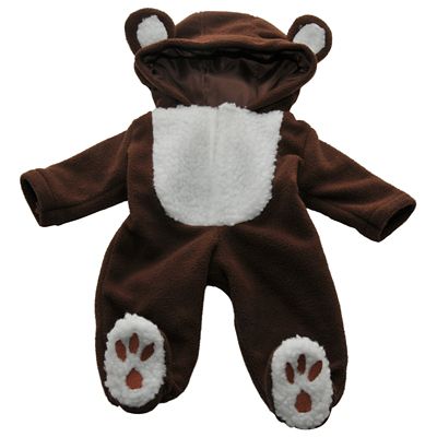 Image showing  Brown and White Bear Sleeper Pajama Clothes Intended for 15 in. Bitty Baby Dolls