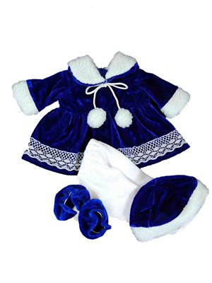 Image showing  Blue Velvet Complete Dress Outfit Intended for 15 in. Bitty Baby Dolls