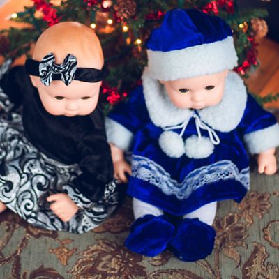 Image showing 5 th The Queen's Treasures Blue Velvet Complete Dress Outfit Intended for 15 in. Bitty Baby Dolls