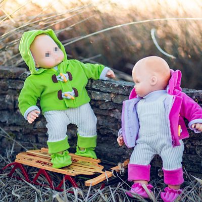 Image showing  Two Complete Overall Outfits Intended for 15 in. Bitty Baby Dolls