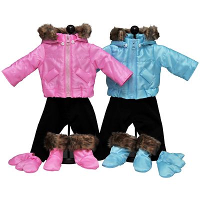 The Queen's Treasures Blue and Pink Snowsuit Sets Intended for 15 in. Bitty Baby Dolls