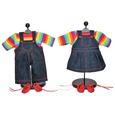 The Queen's Treasures Set of Two Overall Skirt & Pants Outfits Intended for 15 In. Bitty Baby Dolls