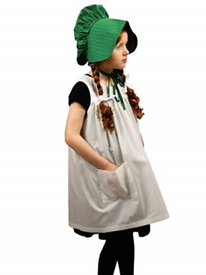 Image showing  Child's Apron & Prairie Bonnet & 3pc 18 in. Doll Outfit