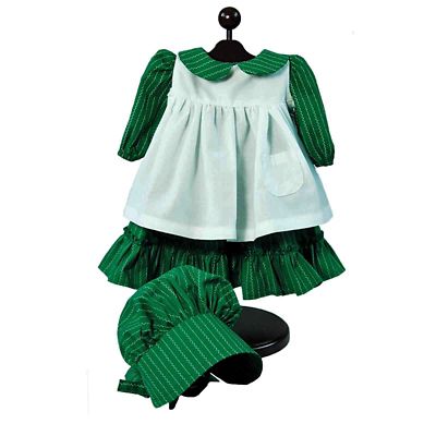 Image showing  Child's Apron & Prairie Bonnet & 3pc 18 in. Doll Outfit