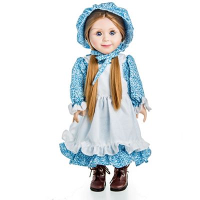 Image showing  Little House on the Prairie Blue Calico Dress for 18 in. Dolls, 4 pc.