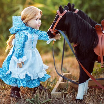 Image showing  Little House on the Prairie Blue Calico Dress for 18 in. Dolls, 4 pc.