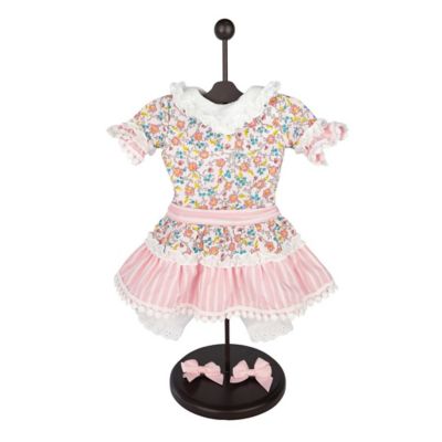 The Queen's Treasures Little House on the Prairie 4 pc. Pink Floral Dress for 18 in. Dolls