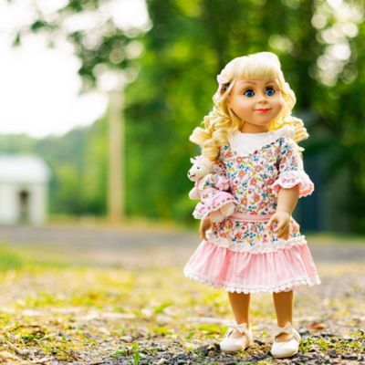 Image showing  Little House on the Prairie Pink Floral Dress for 18 in. Dolls, 4 pc.