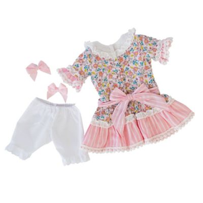 Image showing  Little House on the Prairie Pink Floral Dress for 18 in. Dolls, 4 pc.