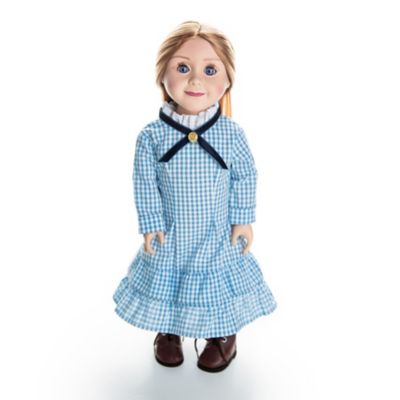 Image showing  Little House on the Prairie Mary Ingalls Blue Check Dress for 18 in. Dolls