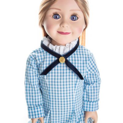 Image showing  Little House on the Prairie Mary Ingalls Blue Check Dress for 18 in. Dolls