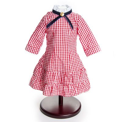 The Queen's Treasures Little House on the Prairie Laura Ingalls Red Check Dress for 18 in. Doll