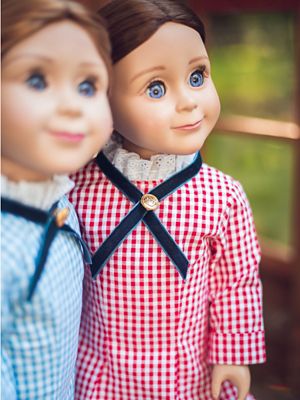 Image showing 5 th The Queen's Treasures Little House on the Prairie Laura Ingalls Red Check Dress for 18 in. Doll