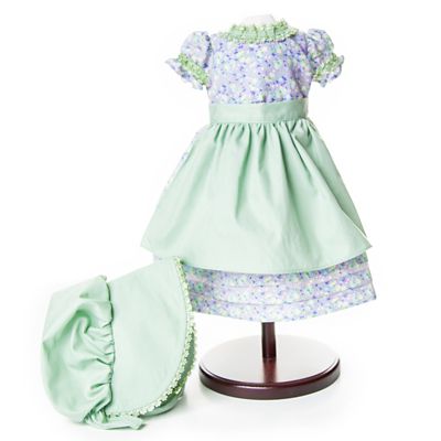 The Queen's Treasures Little House on the Prairie 3 pc. Purple and Green Summer Prairie Dress for 18 in. Dolls