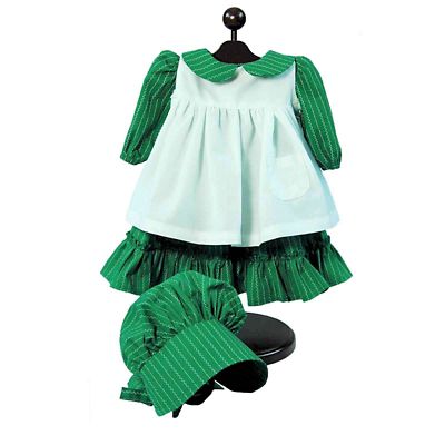 Image showing  Little House on the Prairie Green Prairie Dress Outfit for 18 in. Dolls