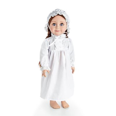 Image showing  Little House on the Prairie Nightgown Pajamas and Cap for 18 in. Dolls