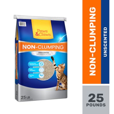 Paws & Claws Non-Clumping Unscented Clay Cat Litter, 25 lb. Bag